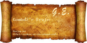 Gombár Ervin névjegykártya