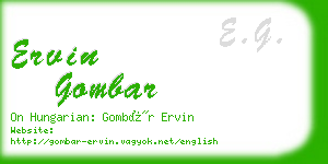 ervin gombar business card